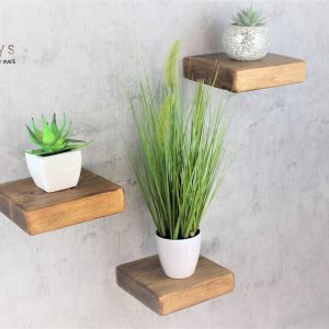 Rustic Mini Floating Shelf 14.5cm x 14.5cm | Solid Chunky Square shelves | Wooden Shelves With Fixings 9 colours to choose from .