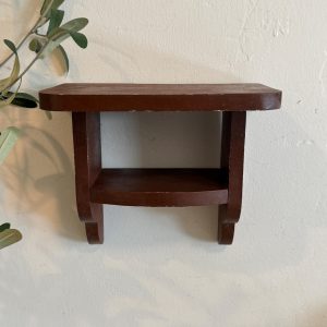 Vintage Wooden Wall Shelf | Small Curved Display Shelf | Rustic Farmhouse Decor | Cottage Wall Accent